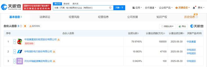 華電國際中國康富成立電力能源合伙企業出資額236億(圖2)